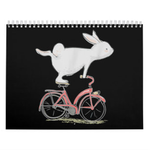 Calendário Coelho Bonito Na Bicicleta De Ciclismo De Biciclet