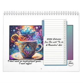 Calendário Coffee Lovers 2026 12-month Calendar