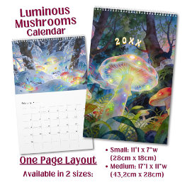 Calendário Cogumelo Psiquedélico Luminoso Brilhante