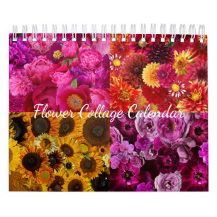 Calendário Colagem de Flores 
