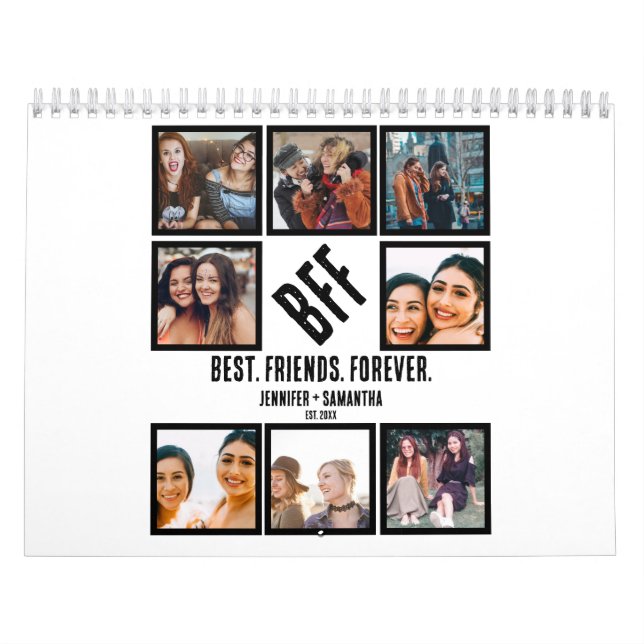 Calendário Colagem de Fotografias BFF 8 Personalizadas para M (Capa)