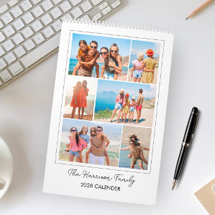 Calendário Colagem de Fotos da Família Moderna