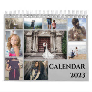 Calendário Colagem de Fotos da Família Moderna Trendy 2023