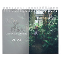 Colagem de Fotos da Família Verde e Flores Moderna