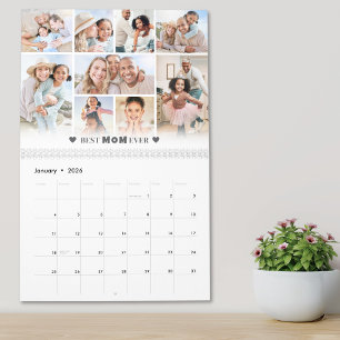 Calendário Colagem de Fotos da Melhor Mãe Simples Mãe