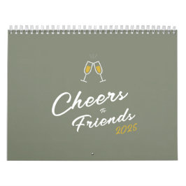 Calendário Colagem de Fotos de Amigos Modernos 2025 Mensal Mí