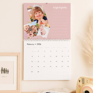 Calendário Colagem de Fotos de Família Álbum de Memórias Scra