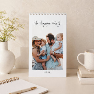 Calendário Colagem de Fotos de Família Personalizada Simples