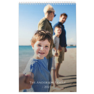 Calendário Colagem de Fotos de Memórias da Família Adorável