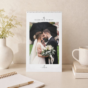 Calendário Colagem de Fotos de Recém-Casados Simples Roteiro