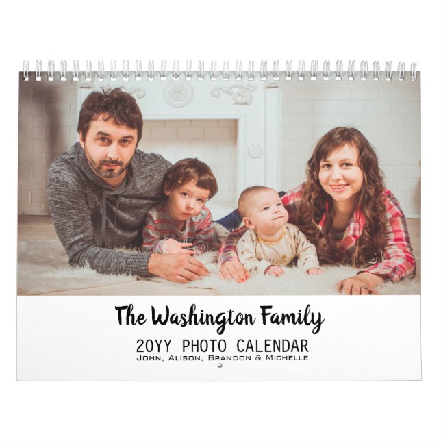 Calendário Colagem de Fotos Personalizada da Família Moderna  (Capa)