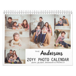 Calendário Colagem de Fotos Personalizada da Família Moderna