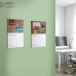 Calendário Colagem de fotos personalizada Rose Line Art 2026