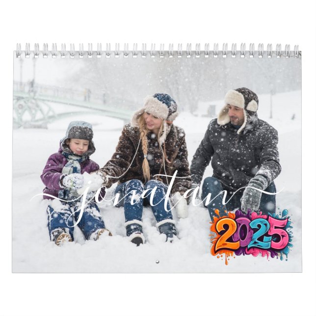 Calendário Colagem de Fotos Personalizada Simples 2025 (Capa)