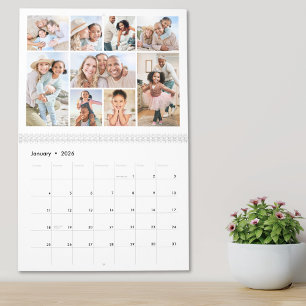 Calendário Colagem de Fotos Simples e Elegante