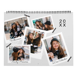 Calendário Colagem de Scrapbooking de Fotografias de Instantâ