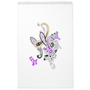 Calendário Coleção de Paisley Botânico Luxuoso