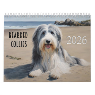 Calendário Collies com barba de 2026
