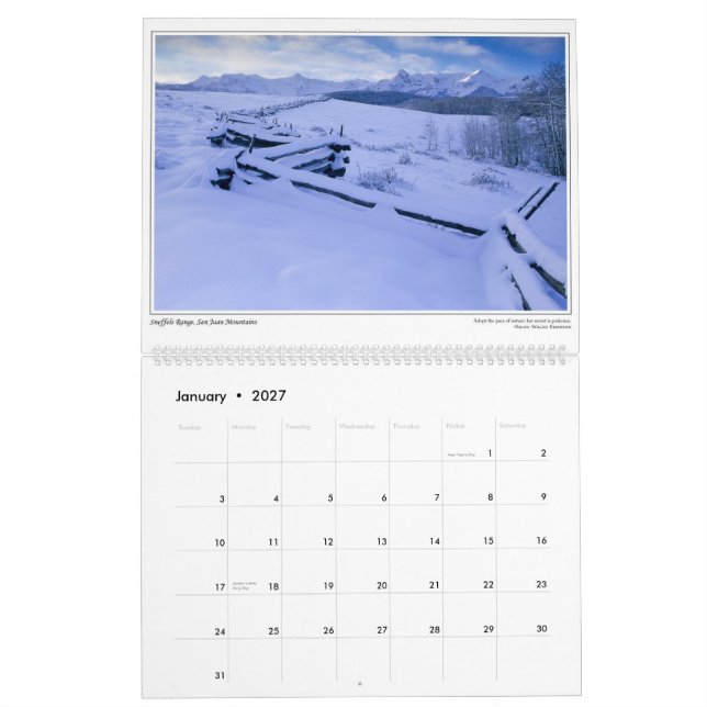 Calendário Colorado de Ed Yoensky (Jan 2027)