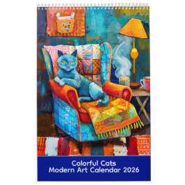 Calendário Colorful Cats – Modern Art Calendar 2026