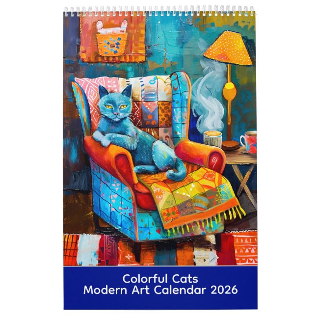 Calendário Colorful Cats – Modern Art Calendar 2026 (Capa)