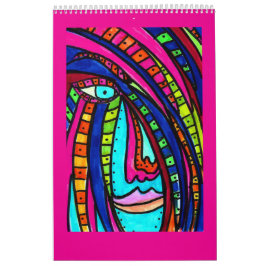 Calendário Colorful Faces and Hair Calendar