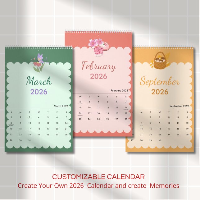 Calendário Colorful Kawaii Seasons Each Month (Criador carregado)