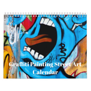 Calendário Colorida Pintura de Grafite Arte de Rua 2027