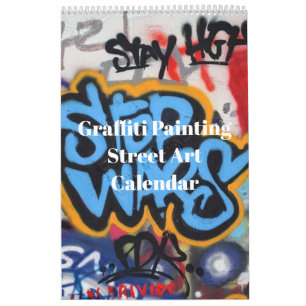 Calendário Colorida Pintura de Grafite Arte de Rua 2027