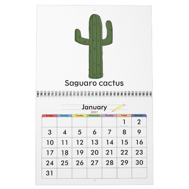 Calendário Colorido das Crianças do Sudoeste (Jan 2027)