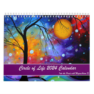 Calendário Colorido do Círculo de Vida do MeganAro