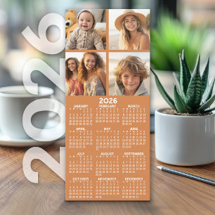 Calendário com 4 Colagem de Fotos - Caramelo Quent