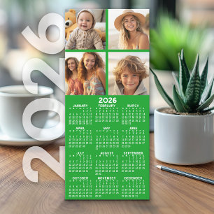 Calendário com 4 Colagem de Fotos - Cartão Verde