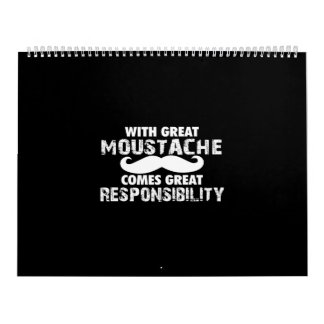Calendário com bigode excelente vem a responsabilidade excele
