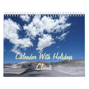 Calendário com Feriados - Nuvens