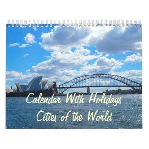 Calendário com Férias - Cidades do Mundo