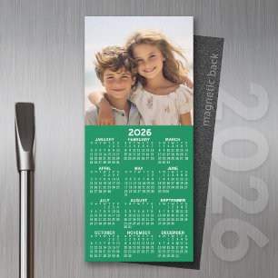 Calendário com Foto - fundo verde