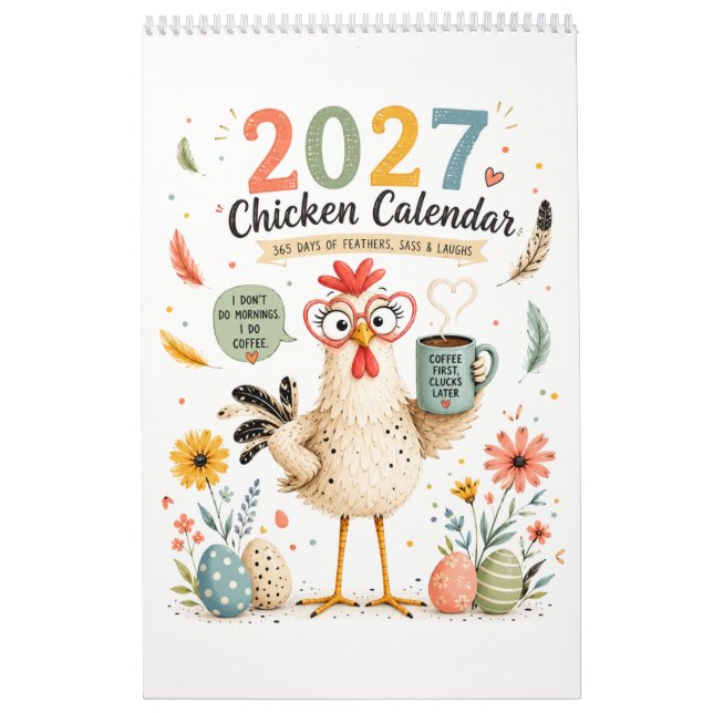 Calendário com galinha engraçada (Capa)