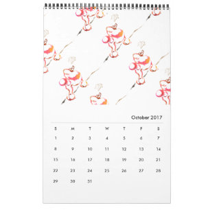 Calendário com padrão de Poodle