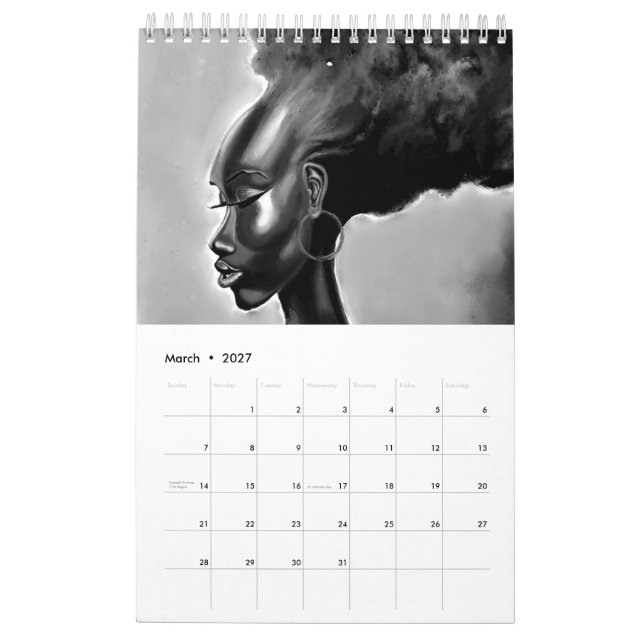 Calendário com Rosto de Mulher Pintada - Sentiment (Mar 2027)