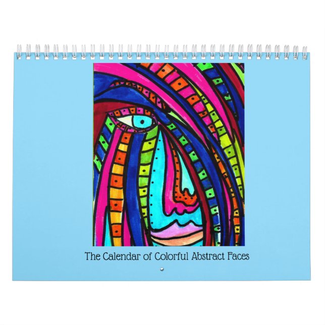 Calendário com Rostos Abstratos Coloridos (Capa)