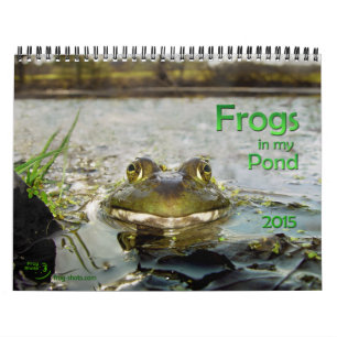 Calendário com sapos da lagoa