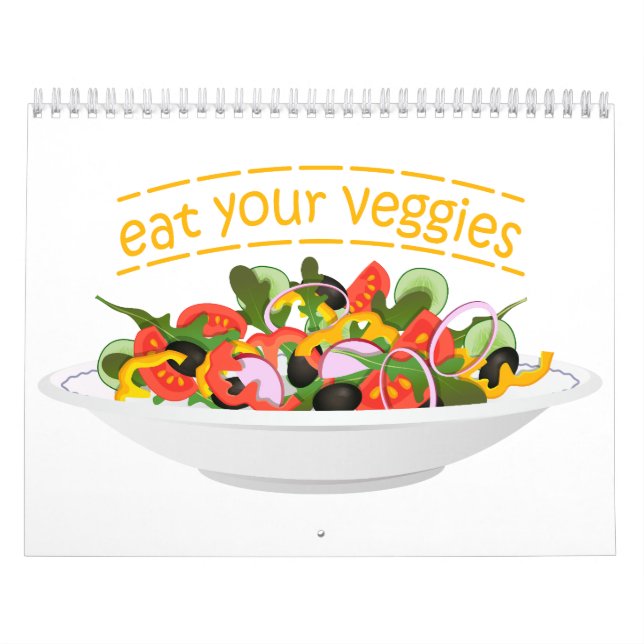Calendário Coma seus vegetais Cite salada fresca misturar tig (Capa)