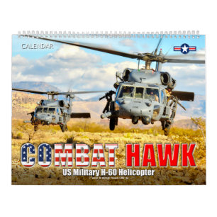 Calendário COMBAT HAWK - Helicóptero H-60 Militar dos EUA