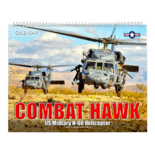 Calendário COMBAT HAWK - Helicóptero H-60 Militar dos EUA