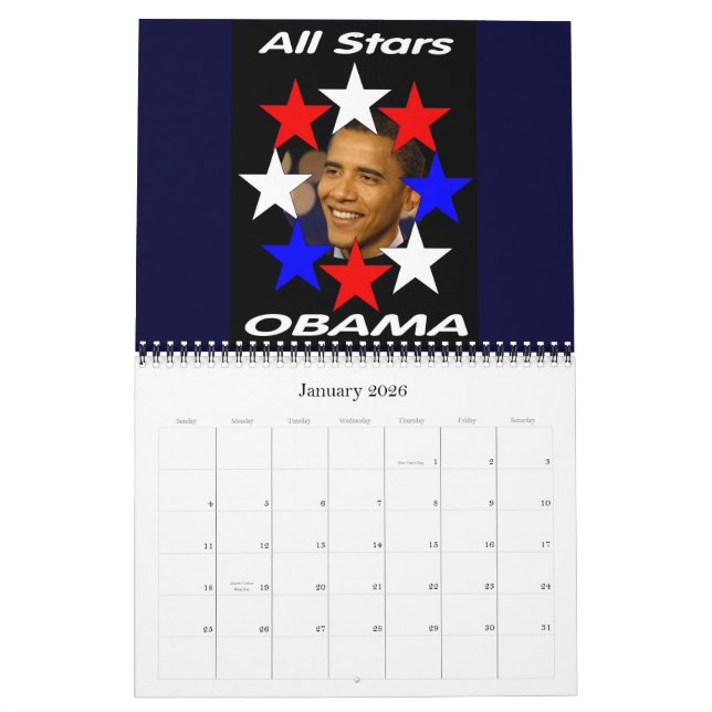 Calendário Comemorativo de Barack Obama 2009 (Jan 2026)