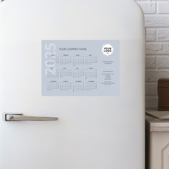 Calendário Comercial Azul Pálido Moderno 2025 (Criador carregado)