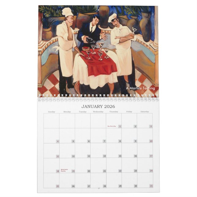 Calendário Comida & vinho | as pinturas de Andrea… (Jan 2026)