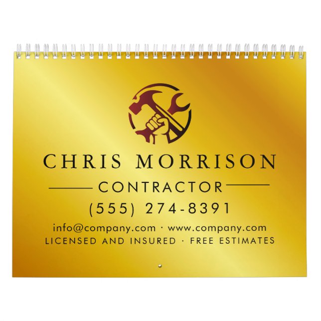 Calendário Construction Business Marketing Logo (Capa)