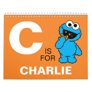 Calendário Cookie Monster Sesame Street Adicione seu nome